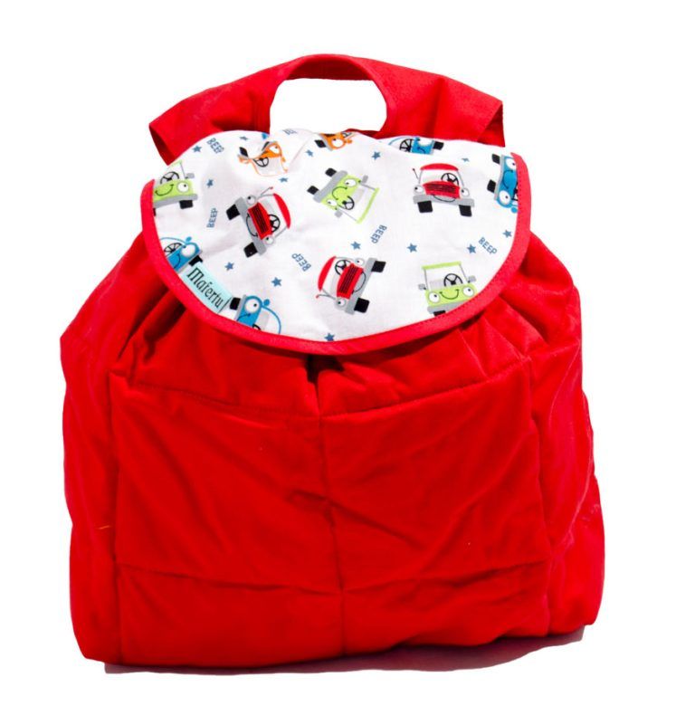 Mochila infantil acolchada coches